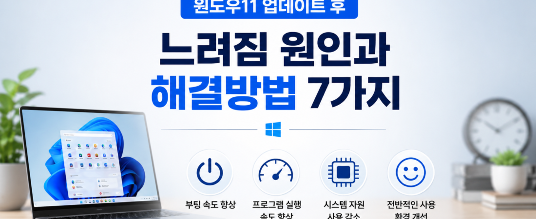 윈도우11 업데이트 후 느려짐 원인과 해결방법 7가지