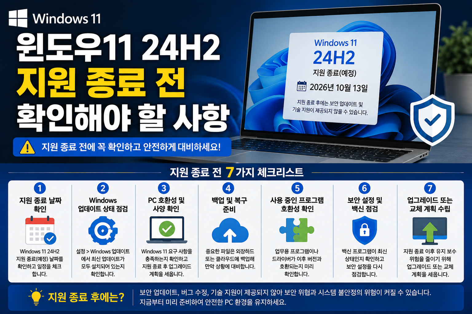 윈도우11 24H2 지원 종료 전 확인해야 할 7가지